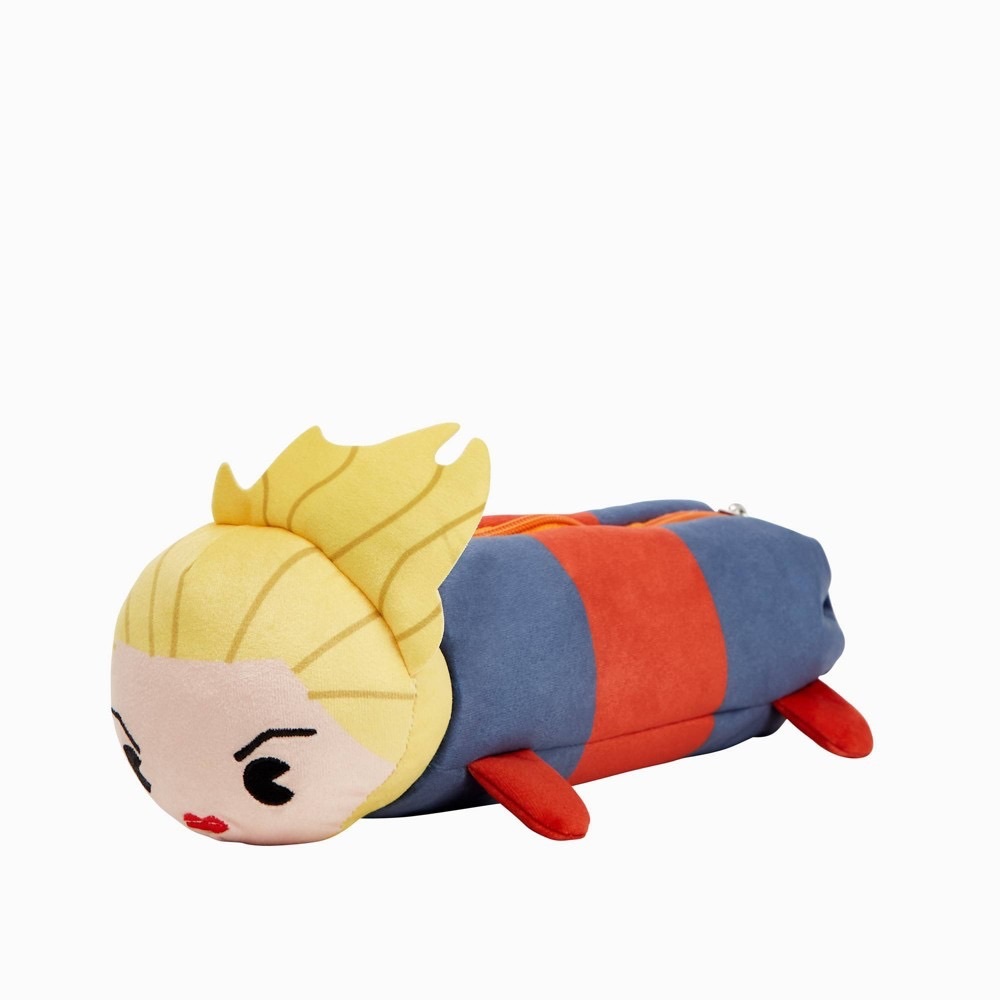 Yoobi Captain Marvel Zipper Pencil Case Barrel NEW